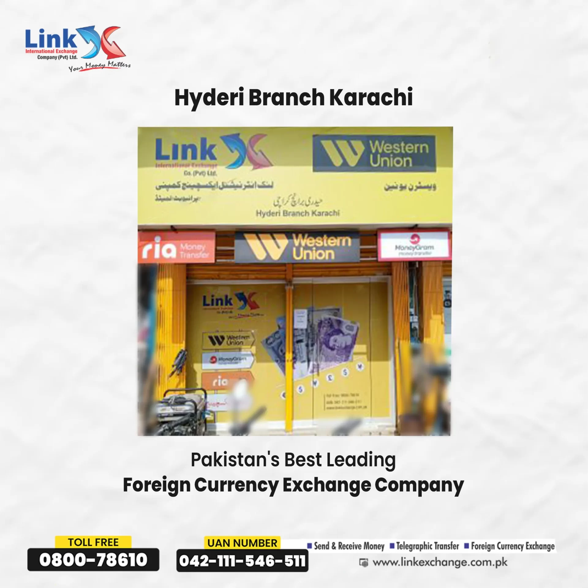 Link Currency Exchange & telegraphic transfer Hyderi Branch Karachi near me