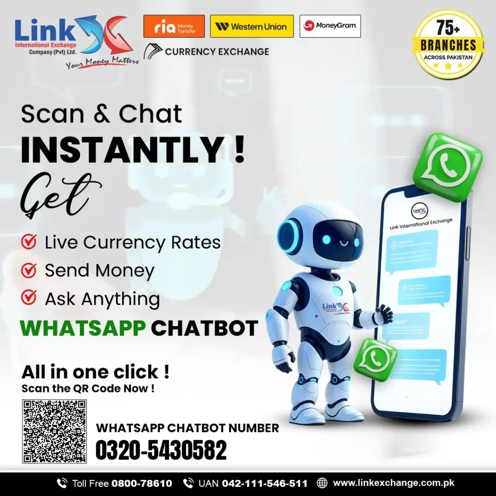 link international currency exchange chatbot