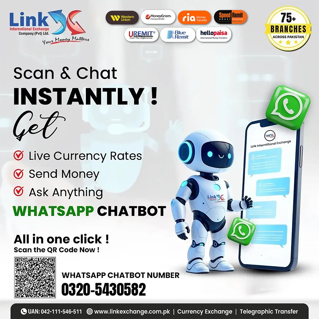 link international currency exchange chatbot